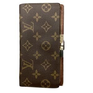 VTG Louis Vuitton Monogram French Kiss Lock Long Wallet